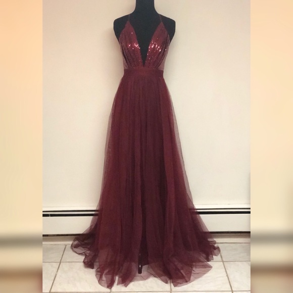 luxxel tulle maxi dress